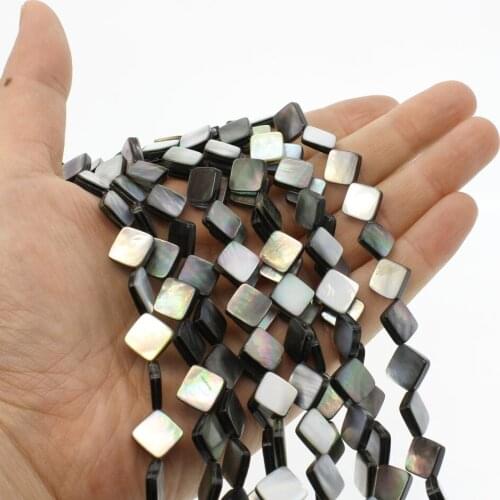 Natural Shell 10x10mm Diagonal Square Loose Beads Polished Male and Female Jewelry Handmade DIY Necklace Bracelet Accessories