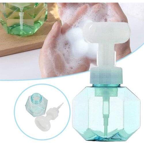 300ML Foaming Soap Dispenser Detachable Cleaning Flower Shape Empty Liquid Hand Soap Containers Plastic Press Bubble Bottles