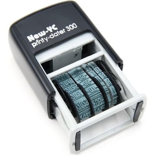 DIY Handle Account Date Stamps S-300 Mini Date Stamp Black Plastic Self-Inking Rubber Stamp for Office Stationery Emboss Seal