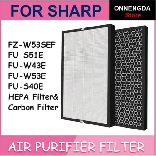 For Sharp FZ-W53SEF Air Purifier Filter HEPA + Deodorizing for FU-S51E, FU-W43E, FU-W53E FU-S40E