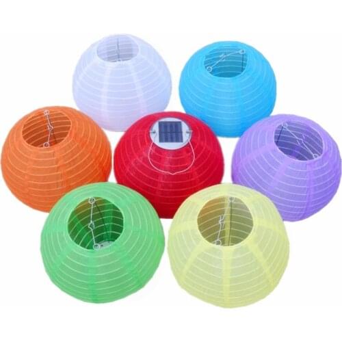 Lantern Solar Light LED Hanging Ball Nylon Lantern Fairy Lights For Garden Decoration Wedding Solar Light With Battery 12inch