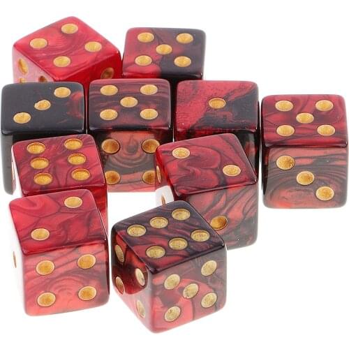 MagiDeal Hot Sale 10Pcs Plastic Six Sided D6 Dice Digital Dices Set for D&D RPG Game Funny Family Party Club Dice Sport Gifts