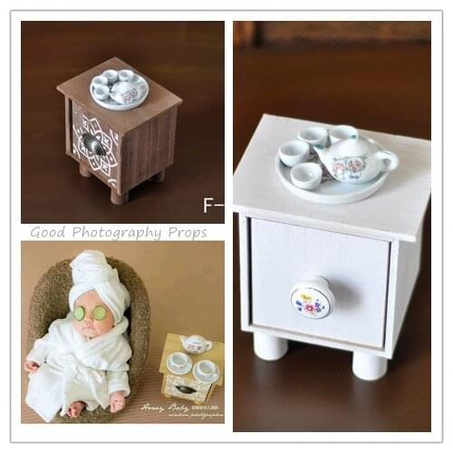 Small tea table+ teapot +teacup newborn photography prop infantile creative shooting prop