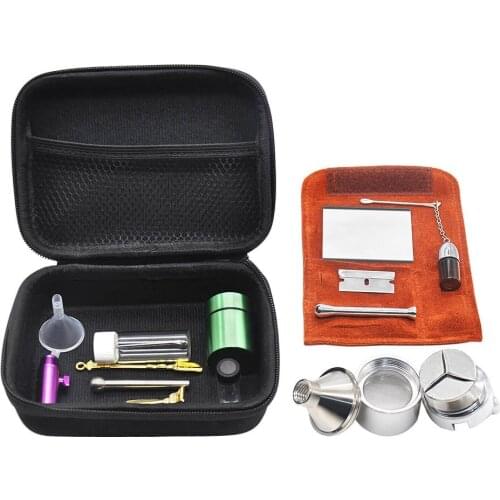 Sniffer Snorter Pipe Smoking Bag Snuff Stash Bag Cigarette Tobacco Herb Grinder Glass Pill Bottle Stash Jar Snuff Spoon Bag