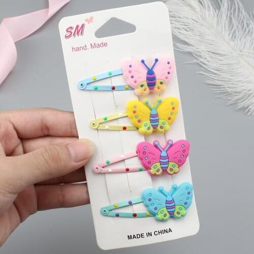 Cute Children Hair Accessories Baby Butterfly Hair Clip Headwear BB Clips Korean Butterflys Hairpin Girls Cartoon Bang Barrettes