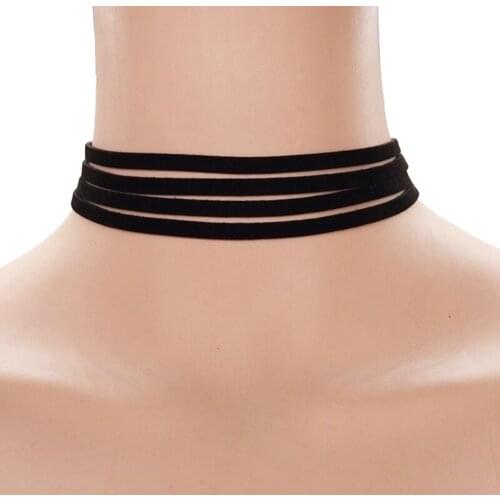 Multilayer Velvet Choker Necklace Velvet Solid Color Choker Chain Choker Collar Clavicle Choker Womens Neck Chain