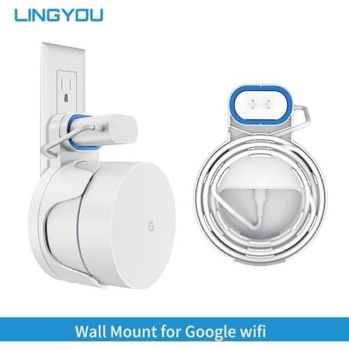 LINGYOU Wall Mount for Google WiFi Accessories for Google Mesh WiFi System and Google WiFi Router Without Messy Wires or Screws