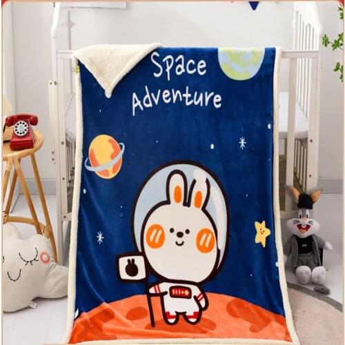 Baby Children Blanket Newborn Swaddle Double-layer Thickened Flannel Soft Nap Air Conditioner Quilt Yoga Mat Lamb Cashmere AC07
