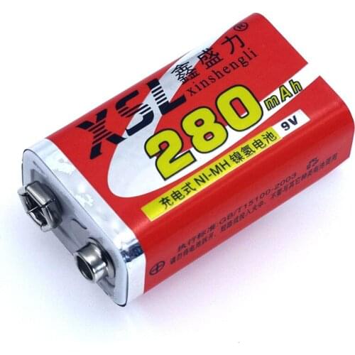 1PCS XSL New 9V 6F22 280mAh Ni-MH Rechargeable battery for Multimeter Wireless Microphone Meter Toy Remote Control use