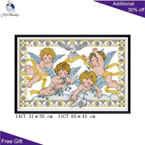 Joy Sunday Angels Blessing Cross Stitch RA242 14CT 11CT Counted and Stamped Home Decoration Blessing Angel Cross Stitch kits
