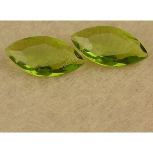Sale 1.5x3~8x16mm 5A Olive Green Color Loose Glass Gems Marquise Shape Brilliant Cut Synthetic Glass Stone For Ring Surface