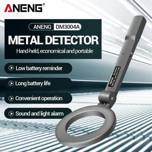 ANENG Handheld Metal Detector Portable Electronic Metal Detecting Device Airport Security Metal Detector 180°Foldable Head