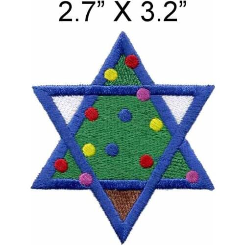 Hexagon star 2.7"wide embroidery patch for beautiful/colorful/small dots