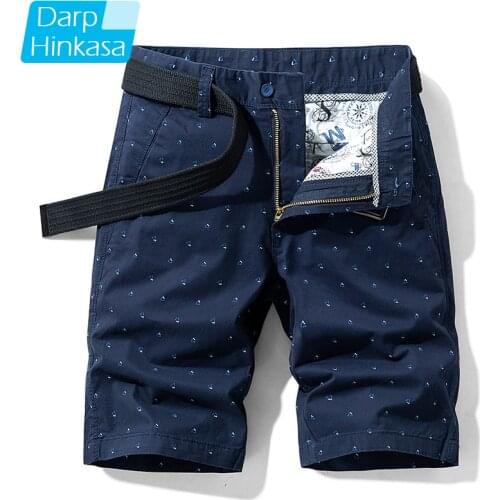 DARPHINKAS2020 Summer New High-quality Casual Fashion Shorts Men Cotton Printed Men Shorts