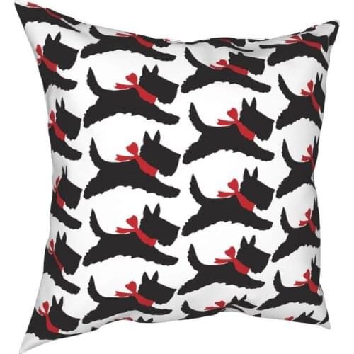 Scottish Terrier Scotty Scottie Dog Throw Pillow Cover Polyester Throw Pillow Customized Pillowcover Home Decor