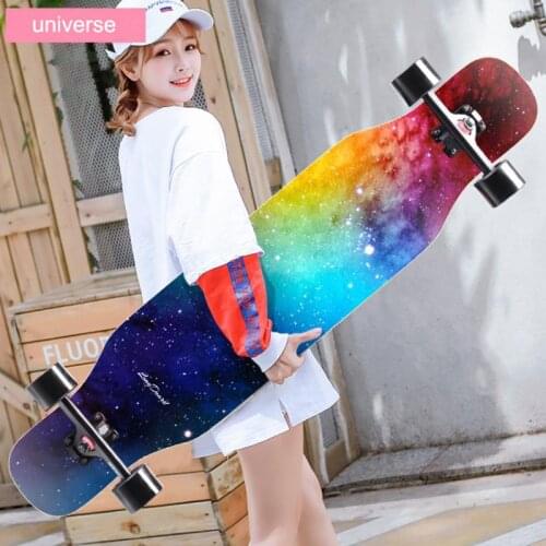 43in Skateboard Four-Wheel ABEC - 11 7 Layers Maple Skate Board Double Rocker Beginners Children Adult Highway Scooter Longboard