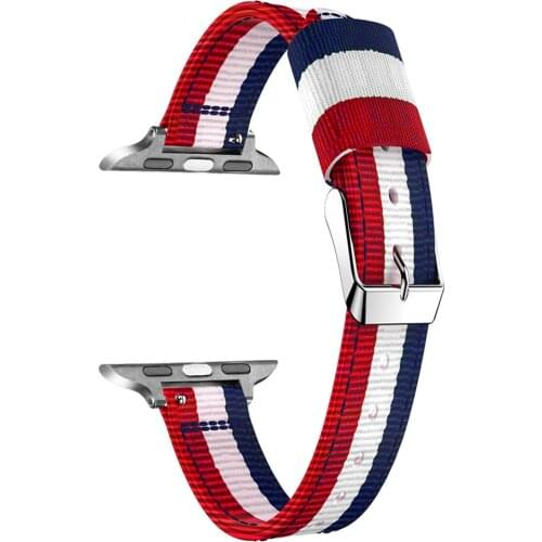 Fabric Slim Band for Apple Watch se 40mm 44mm band for iwatch 6 5 4 3 SE 40mm 38mm 42mm strap women Soft nylon Woven Canvas belt