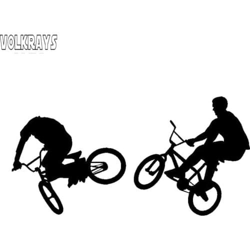 Volkrays Personaliity Car Sticker Bmx Bike Large Motorcycle Accessories Reflective Waterproof Vinyl Decal Black/Silver,8cm*17cm
