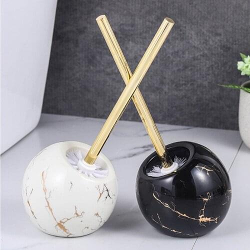 NEWYEARNEW Ceramics Toilet Brush Holder Round Cleaning Tools for Toilet Household WC Bathroom Accessories Set Wedding Gift