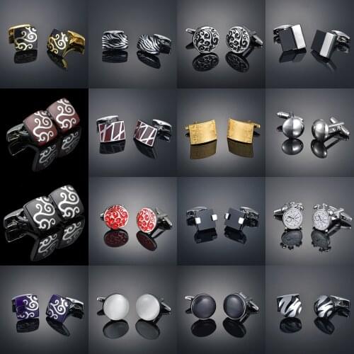 Cufflinks Elegant black auspicious cloud Cufflinks sleeve studs mens French button Cufflinks