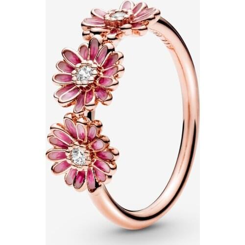 Gosikee S925 Silver color Daisy Rings For Women s925 anelli flower bague femme Cocktail Ring