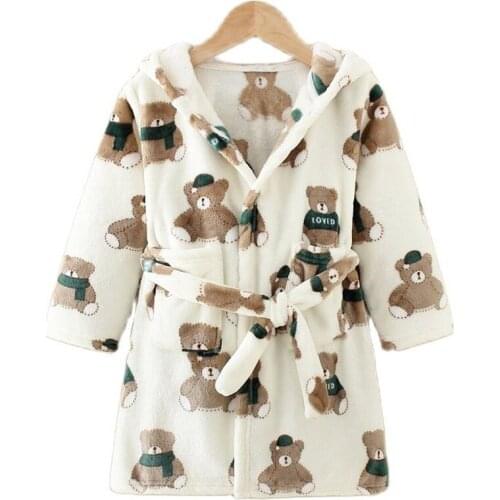 Winter Children nightgown Girls Boys Pajamas Set 2021 New Autumn Suits Kids Clothes Flannel Fleece Baby Toddler Homewear