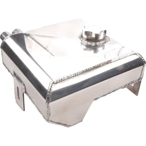 1Pc Car Universally 2L Aluminum alloy polished radiator overflow surge tank Modification accessories fuel can canister