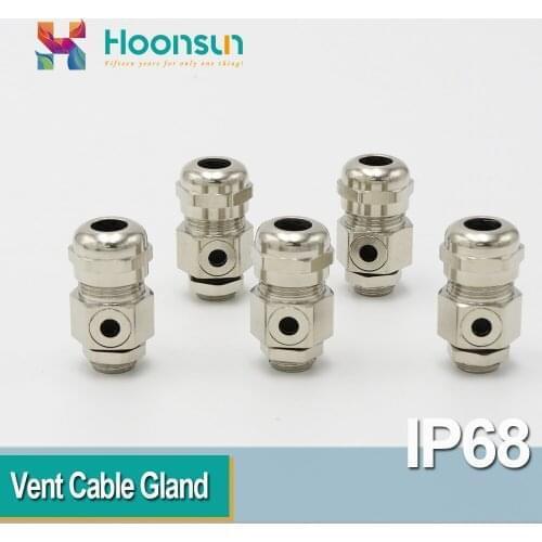 10 PCS Metal Vent Cable Gland M12 Material Nickel Plated Brass M12x1.5 M12*1.5 3-6.5mm 4-8mm Cable