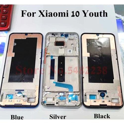 100% Original Middle Frame For Xiaomi 10 Mi10 Youth LCD Front Frame Metal Front Frame with ON OFF side buttons Replacement parts