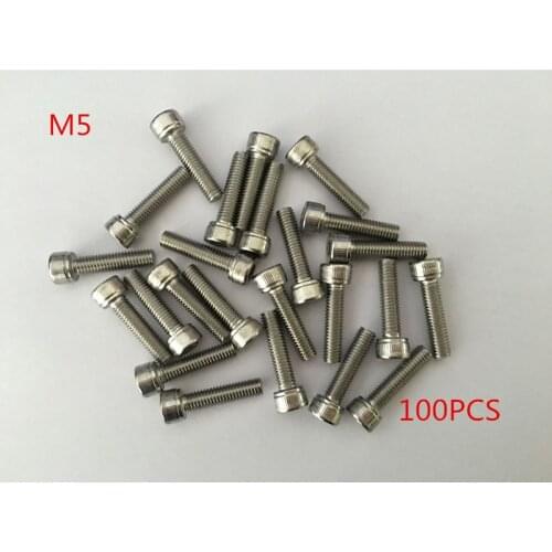 100pcs/Lot Metric Thread M5*6-70mm 304 Stainless Steel Hex Socket Head Cap Screw Bolts