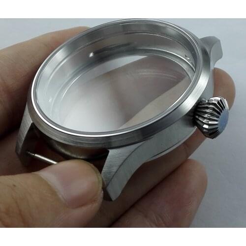 43mm sapphire glass stainless steel case fit eta 6497 6498 ST 3600 movement watch case