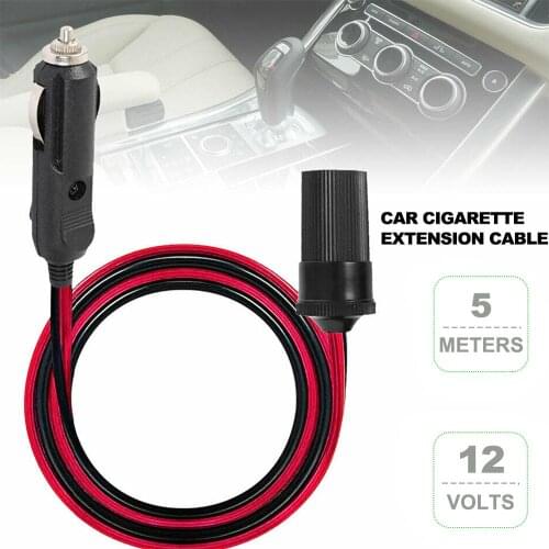 5M Car Cigarette Lighter Socket Extension Cable Heavy Duty 12v Cigarette Lighter Extension Cable Car Power Plug Socket Adapter