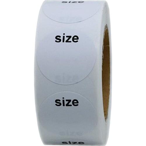 500pcs/roll 1inch Round Clothing "size" Stickers Labels Sticker Scrapbooking Adhesive Labels For Apparel Retail