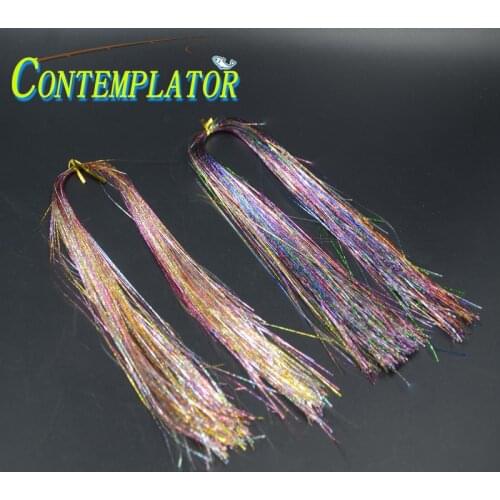 6bags 2style Assorted Sparkle Colorful Tinsel Streamers Synthetic Fly Tying Materials Flat Laser Crystal Tinsel Jig Hook Lures