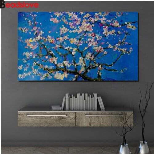 Large size Full Square round drill Diamond painting Blossom Flowers Landspace Diamond embroidery Cross stitch resin wall decor