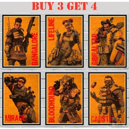 Apex Characters Poster Kraftpaper Painting Homedecal Abstract Funny Fancy Wall Sticker 42X30cm