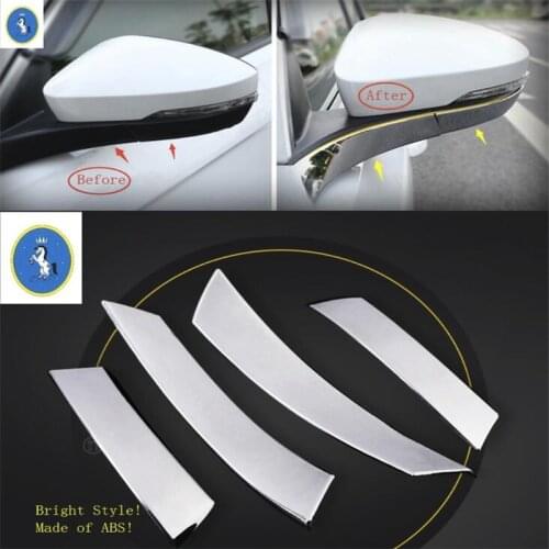 Yimaautotrims Auto Accessory Side Door Rearview Rear View Mirror Overlay Strip Cover Trim For Volkswagen T-Roc T Roc 2018 - 2021