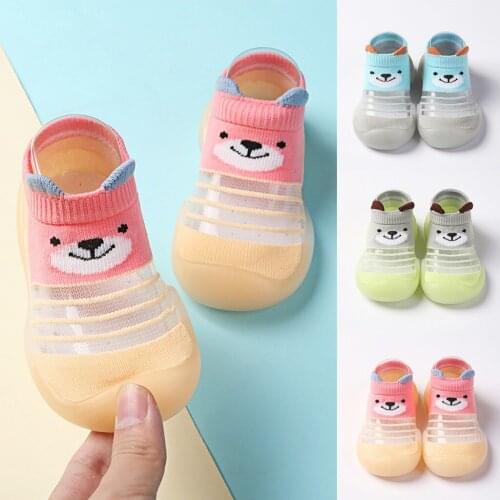 Childrens Sneakers Brand Baby Shoes Spring Cute Cartoon bear multicolor Infant Kid Boy Girl Knitting Casual Shoes 0-2 Years#G30