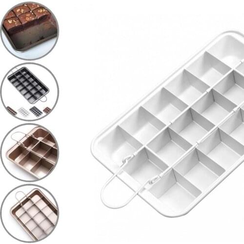 Flexible High Carbon Steel 18 Grids Non-sticky Brownie Baking Pan Baking Assistant
