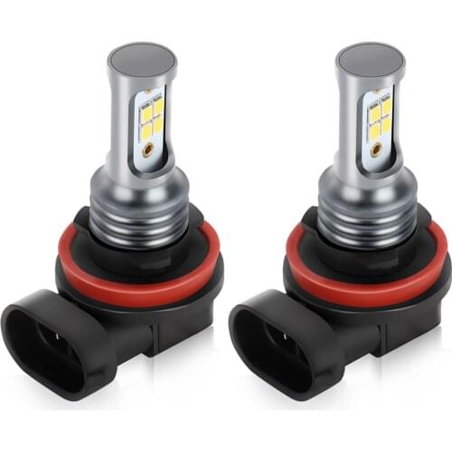 H8/H9/H11 Car Light Lights Headlamp 16W 1000LM 6000K Xenon White High-power 3030 Chip IP68. 1 Pair 2pcs LED Bulb