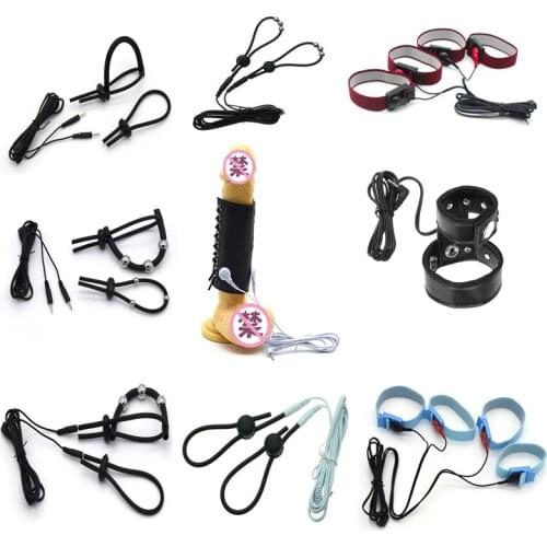 Electro Shock Cock Ring Accessory Penis Electro Stimulation Massage Penis Rings Medical Themed SexToys For Men Adult Sex Product