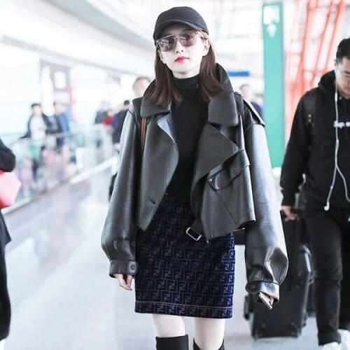 2021 New Styles Womens Spring Jacket Fashion Genuine Sheepskin Coat Motorcycle Real Leather Jacket Lady Autumn Bike