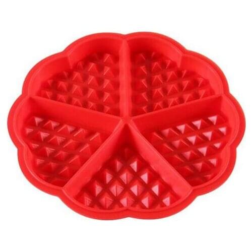 Fashion Hot Heart-shaped Waffles Mold 5-Cavity Bundt Oven Muffins Baking Mould Cake Pan Silicone Mold Tool
