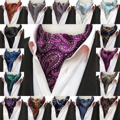 Mens Business Cravat Ascot Scarves Stylish Jacquard Pattern Wedding Party Ties BWTHZ0340
