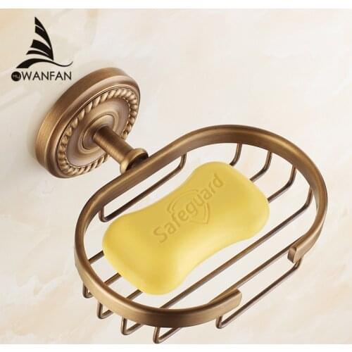 Soap Dishes Antique Solid Brass Soap Basket Holder Soap Storage Wall Mounted Bathroom Accessories Black Soap Basket HJ-1306F