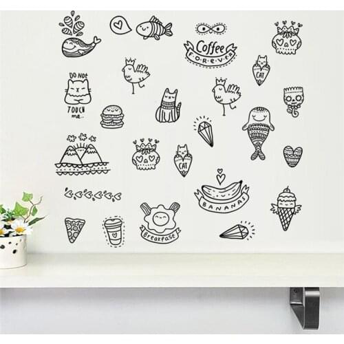 Funny Cats Small Animals Wall Stickers For Kis Room Decoration Pvc Cartoon Mural Art Diy Nursey Home Decals Childrens Gift