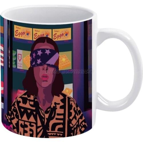 Eleven 4th of July White Mug Coffee Mug Afternoon Tea Christmas Cups Ceramic Mug 330ml for Coffee Eleven El Netflix 4th of Jul