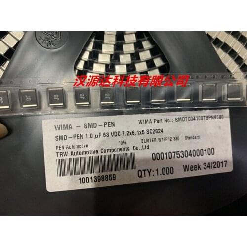 Original new 100% SMDTC04100TBPNK600 film capacitor 2824-105 1UF 63VDC 7.2X6.1X5MM (Inductor)