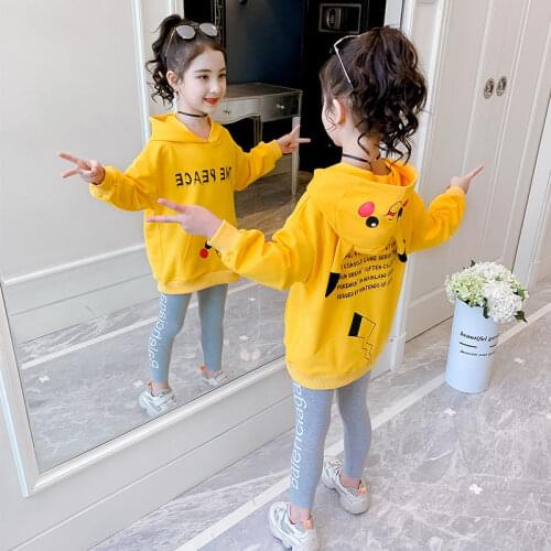 2020 Kids Clothing Suit for Teen Girls Autumn Long-Sleeve Hooded Shirt Top Pants Childrens Clothes Fashion Outfits 4 10 Years
