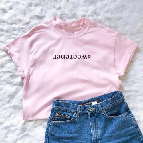 Sweetener Shirt camiseta rosa feminina women fashion young style girl gift grunge aesthetic t-shirt casual cotton tee top- L112